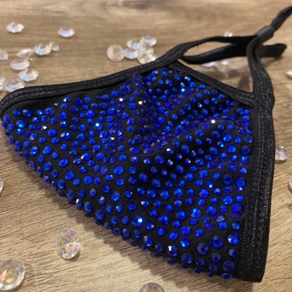 ✨#4 SAPPHIRE BLUE✨Crystal Bling Face Mask! - Picture 3 of 16